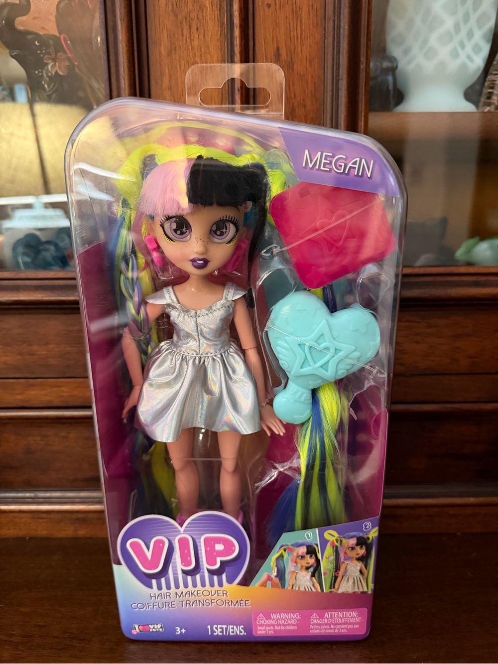 VIP Megan Doll with Holographic Dress and Rainbow Hair